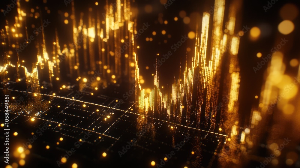 Poster golden abstract data visualization background