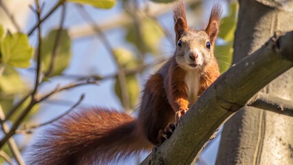 Obraz premium Fox Squirrel in a tree