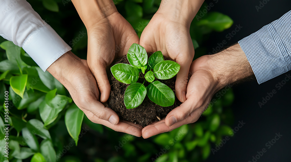 Poster nurturing the future corporate commitments to sustainable practices and long-term net gains for our 