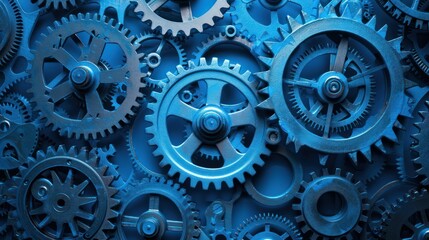 Blue Interlocking Gears
