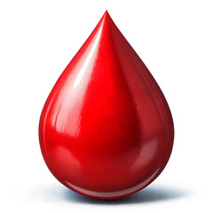 Obraz premium Red blood drop on isolated white background