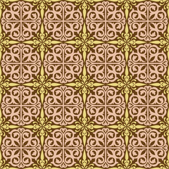 Azulejo ceramic tile motif. Talavera Seamless Pattern. Portuguese, Spanish, Mexican, ornament design.