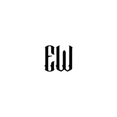 EW monogram logo design letter text name symbol monochrome logotype alphabet character simple logo