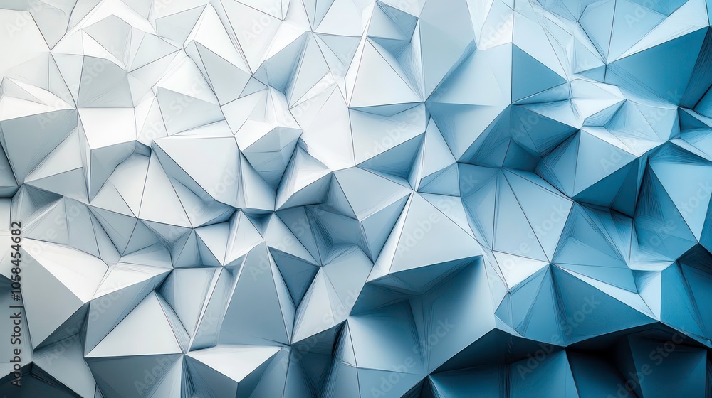 Poster Abstract geometric pattern with sharp angles and gradients in a three-dimensional space.