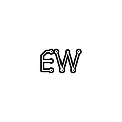 EW monogram logo design letter text name symbol monochrome logotype alphabet character simple logo