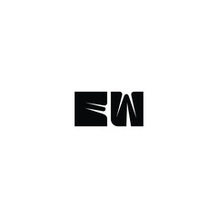 Fototapeta premium EW monogram logo design letter text name symbol monochrome logotype alphabet character simple logo