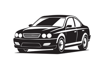Obraz premium Car silhouette vector bundle illustration, Car silhouette vector, Car silhouette PNG