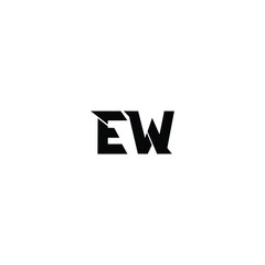 Obraz premium EW monogram logo design letter text name symbol monochrome logotype alphabet character simple logo