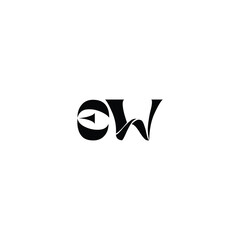 Obraz premium EW monogram logo design letter text name symbol monochrome logotype alphabet character simple logo