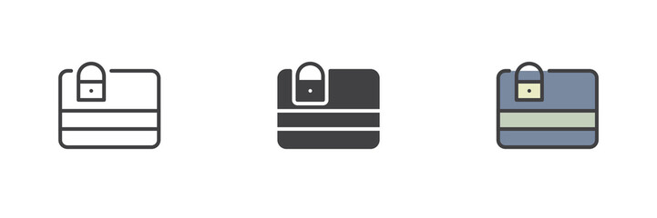 Secure payment different style icon set