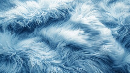 Obraz premium Close-up of soft, blue, fluffy faux fur fabric.