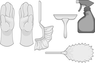 ほこり取りモップと洗剤セット｜窓拭き専用掃除用具