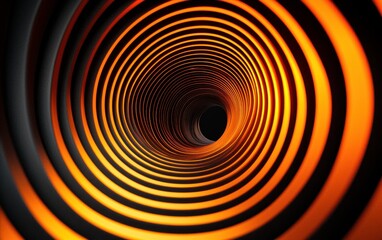 Fototapeta premium Abstract Orange Spiral Tunnel Background