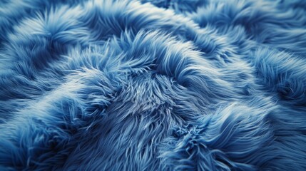 Obraz premium Close-up shot of soft blue faux fur fabric with a wave pattern.