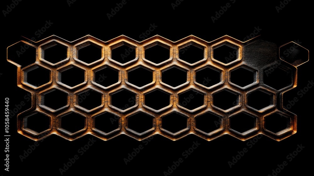 Poster honeycomb pattern on dark background