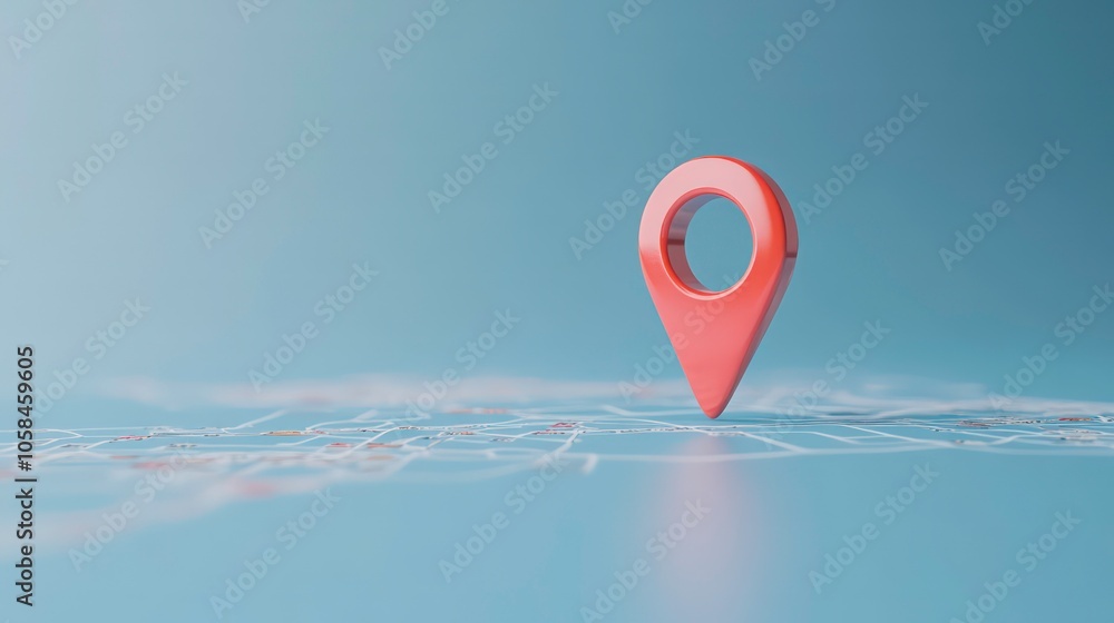 Aufkleber On a blue background with search concept, a map marker and location pin or navigation icon sign are shown
