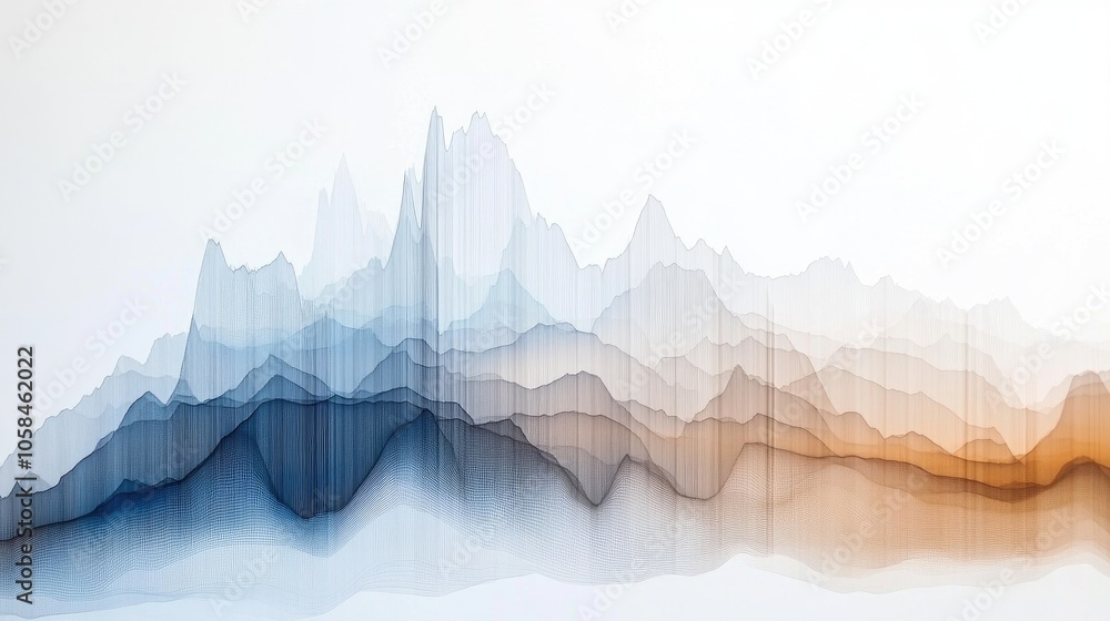 Poster abstract waveform design in soft color tones