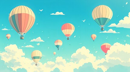 Hot Air Balloons Soaring Through the Sky