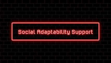 Social Adaptability Support のネオン文字