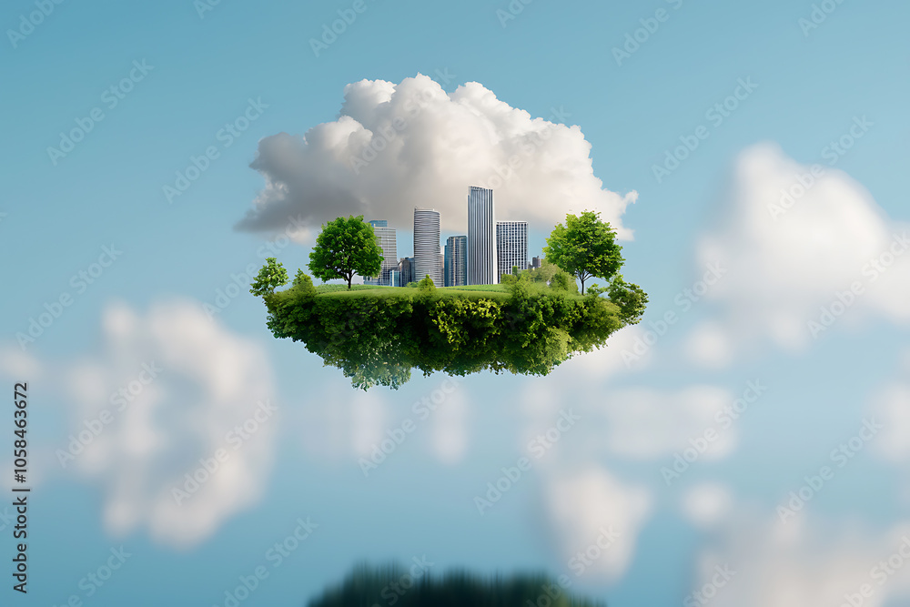 Poster exploring the future transitioning to net zero renewable energy with urban green spaces