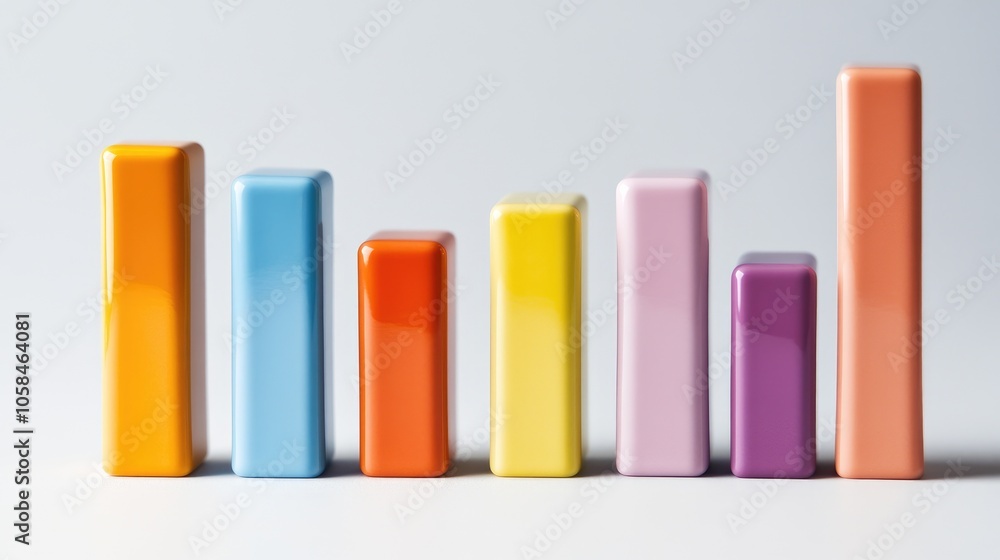 Poster colorful bar graph displaying data trends