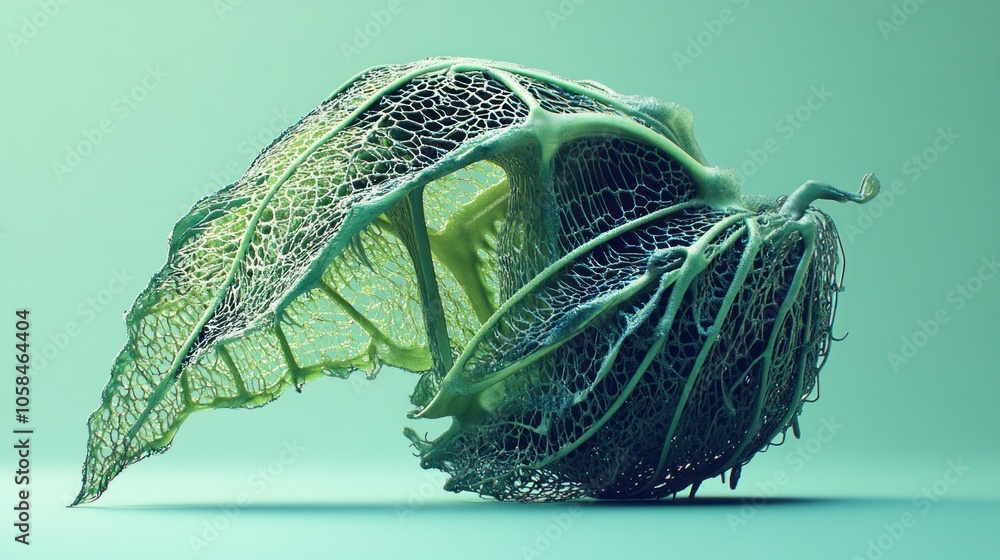 Poster intricate leaf structure showcasing natural patterns and textures.