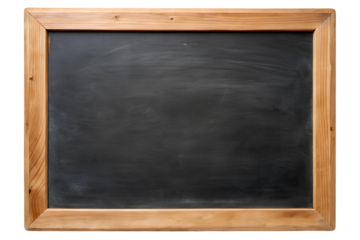 Classic Blackboard for Chalk with Wooden Frame, over white background.