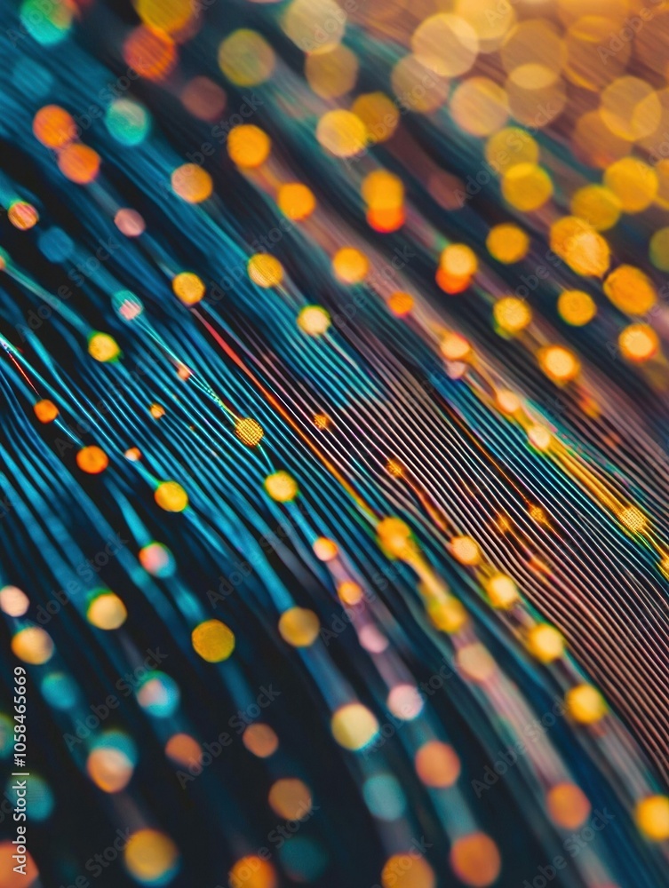 Poster abstract lines and bokeh lights. ai.