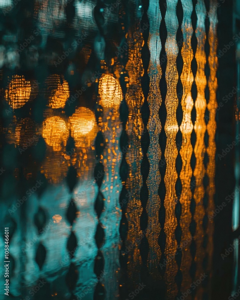 Aufkleber abstract view of lights through a patterned screen. ai.