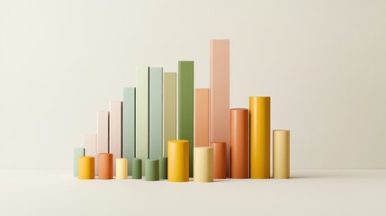 Abstract Colorful Bar Graph Display in Soft Tones