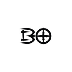 BO monogram logo design letter text name symbol monochrome logotype alphabet character simple logo