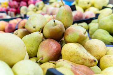 background healthy fresh pear vegetarian ripe fruit freshness green diet food organic agriculture