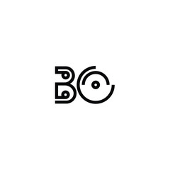 BO monogram logo design letter text name symbol monochrome logotype alphabet character simple logo