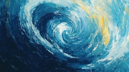 Abstract swirling colors in blue and yellow, evoking movement and energy.