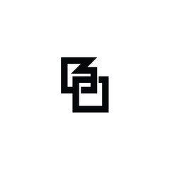 Obraz premium BO monogram logo design letter text name symbol monochrome logotype alphabet character simple logo