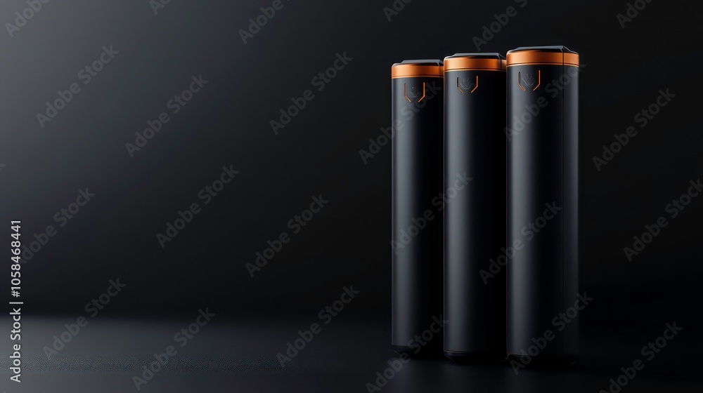 Poster power cells and high capacity rechargeable batteries are showcased in sleek modern design with space