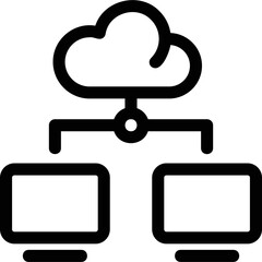 Simple vector icon cloud server