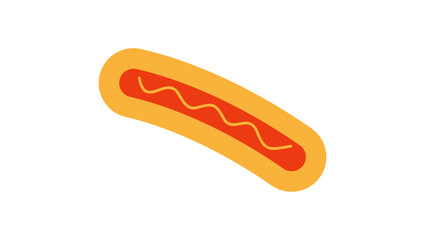 hot dog emblem, flat color illustration