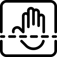 Simple vector icon on a theme handprint scanner