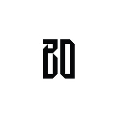 BO monogram logo design letter text name symbol monochrome logotype alphabet character simple logo
