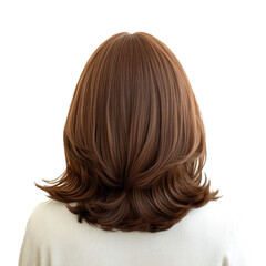 Naklejka premium Back View. Modern Women's Fashion Wig isolated png
