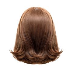 Naklejka premium Back View. Modern Women's Fashion Wig isolated png