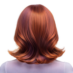 Naklejka premium Back View. Modern Women's Fashion Wig isolated png