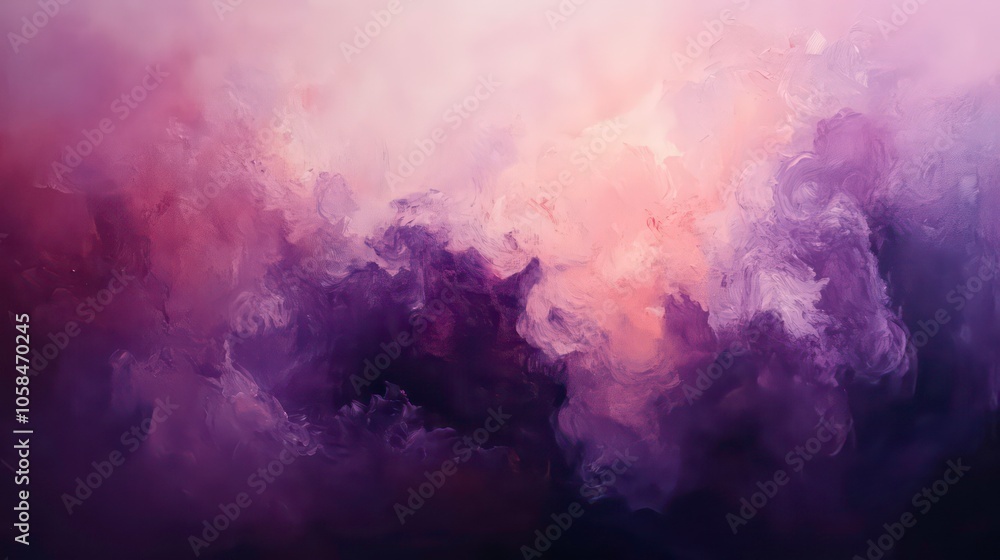 Poster Purple and pink hues combine to create an abstract painting that is mesmerizing and dynamic