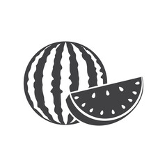 Watermelon icon in flat style. Fresh sweet and healthy fruit vector illustration on isolated background. Summer food sign business concept.