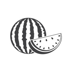 Watermelon icon in flat style. Fresh sweet and healthy fruit vector illustration on isolated background. Summer food sign business concept.