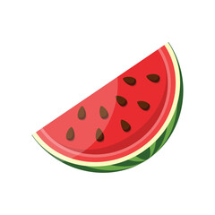 Watermelon icon in flat style. Fresh sweet and healthy fruit vector illustration on isolated background. Summer food sign business concept.