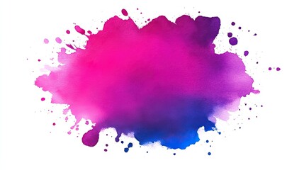 A vibrant watercolor splash blending pink and blue hues against a white background, perfect for artistic designs and colorful themes.