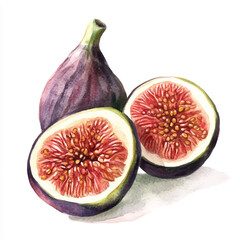  Fig fruit watercolor clipart illustratration