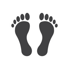 Footprint icon in flat style. Footpath step vector illustration on isolated background. Foot print sign business concept.